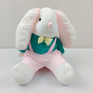 Vintage 1992 Gibson Greetings Nylon Plush Easter Bunny Rabbit Bow Tie
